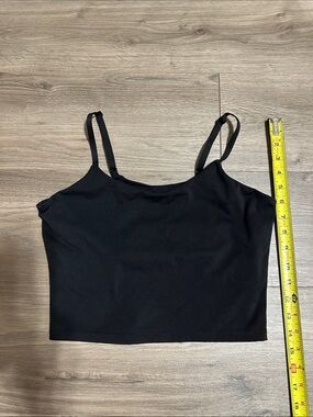 Tavi Black Cropped Light Support Adjustable Straps Top